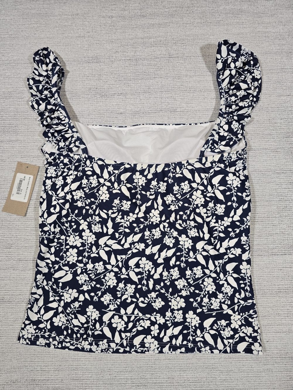 Albion Navy and White Floral Swim Top - Picture 2 of 9